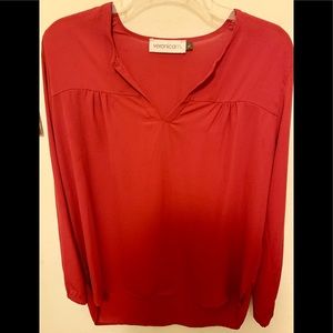 Veronica M. Red long sleeve blouse Large